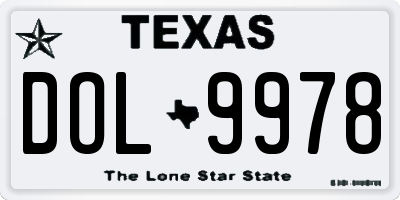 TX license plate DOL9978