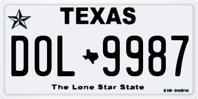 TX license plate DOL9987