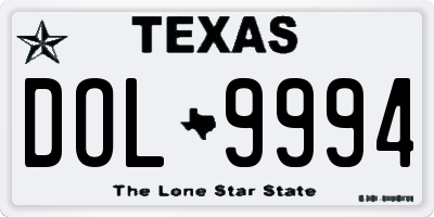 TX license plate DOL9994