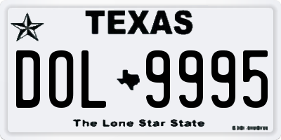 TX license plate DOL9995
