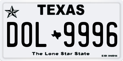 TX license plate DOL9996