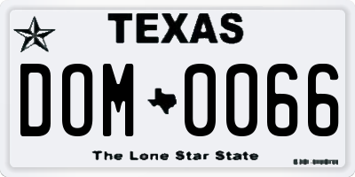 TX license plate DOM0066