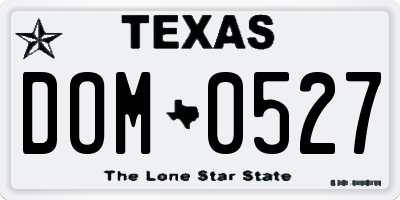 TX license plate DOM0527