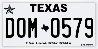 TX license plate DOM0579