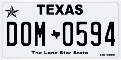 TX license plate DOM0594