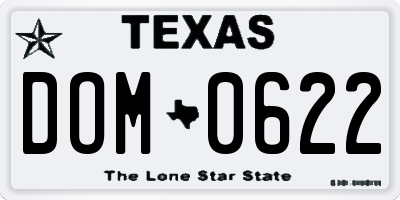 TX license plate DOM0622