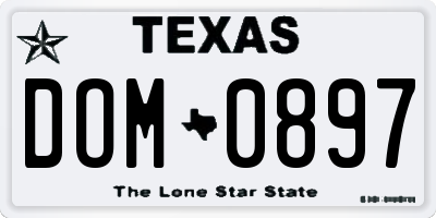 TX license plate DOM0897