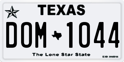 TX license plate DOM1044