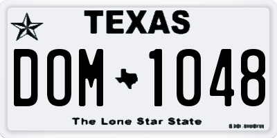 TX license plate DOM1048