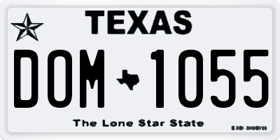 TX license plate DOM1055