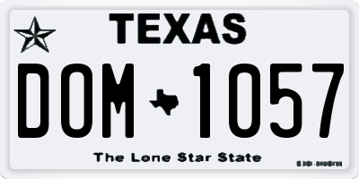 TX license plate DOM1057