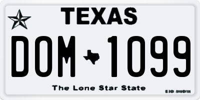 TX license plate DOM1099