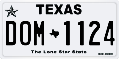 TX license plate DOM1124