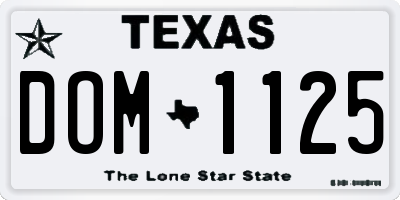 TX license plate DOM1125