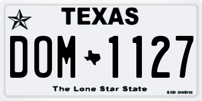 TX license plate DOM1127
