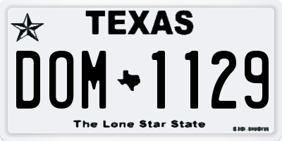 TX license plate DOM1129