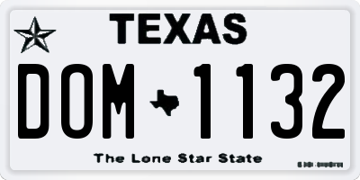 TX license plate DOM1132