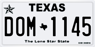 TX license plate DOM1145