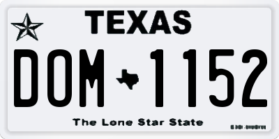 TX license plate DOM1152