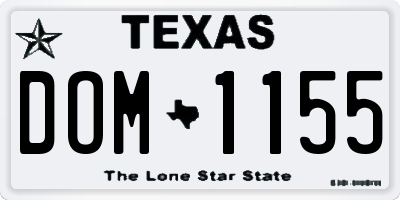 TX license plate DOM1155