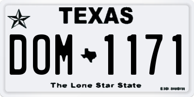 TX license plate DOM1171