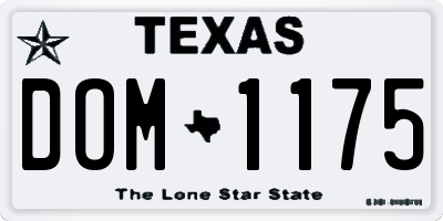 TX license plate DOM1175