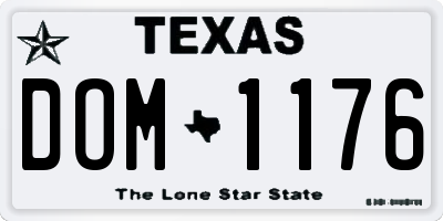 TX license plate DOM1176