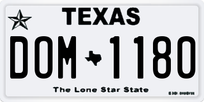 TX license plate DOM1180