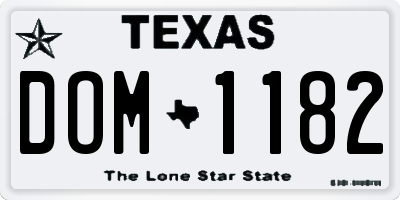 TX license plate DOM1182