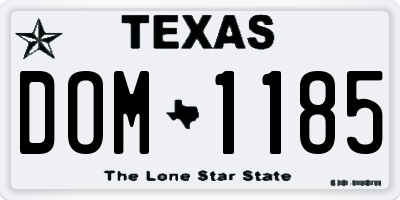 TX license plate DOM1185