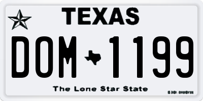 TX license plate DOM1199