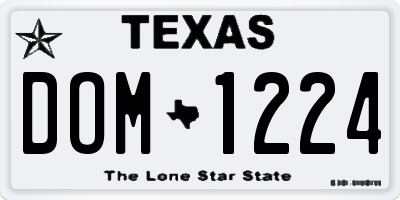 TX license plate DOM1224