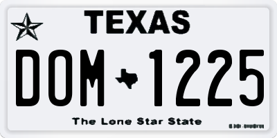 TX license plate DOM1225