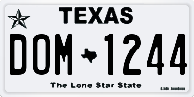 TX license plate DOM1244