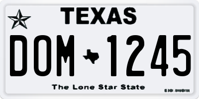 TX license plate DOM1245