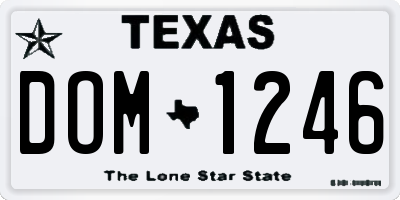 TX license plate DOM1246