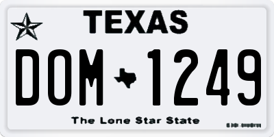 TX license plate DOM1249