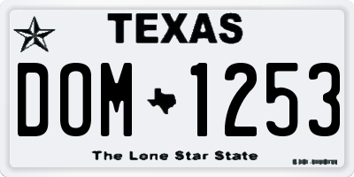 TX license plate DOM1253