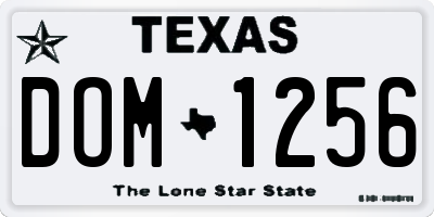 TX license plate DOM1256