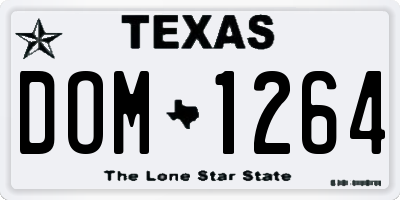 TX license plate DOM1264