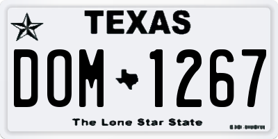 TX license plate DOM1267