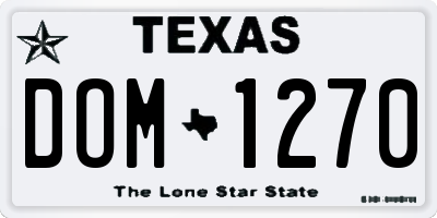 TX license plate DOM1270