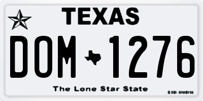 TX license plate DOM1276