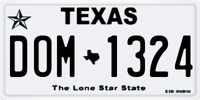 TX license plate DOM1324
