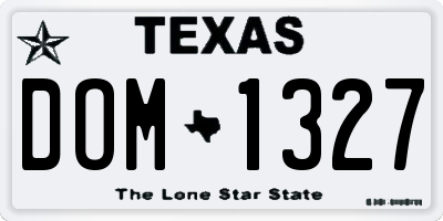 TX license plate DOM1327