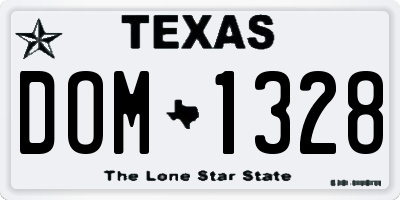 TX license plate DOM1328