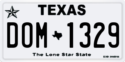 TX license plate DOM1329