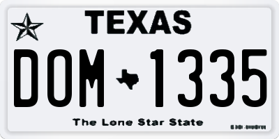 TX license plate DOM1335