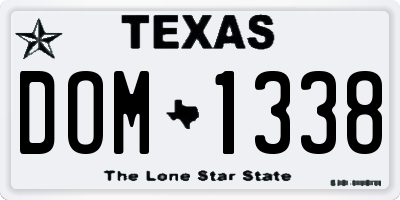 TX license plate DOM1338