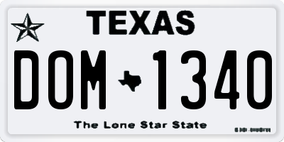 TX license plate DOM1340